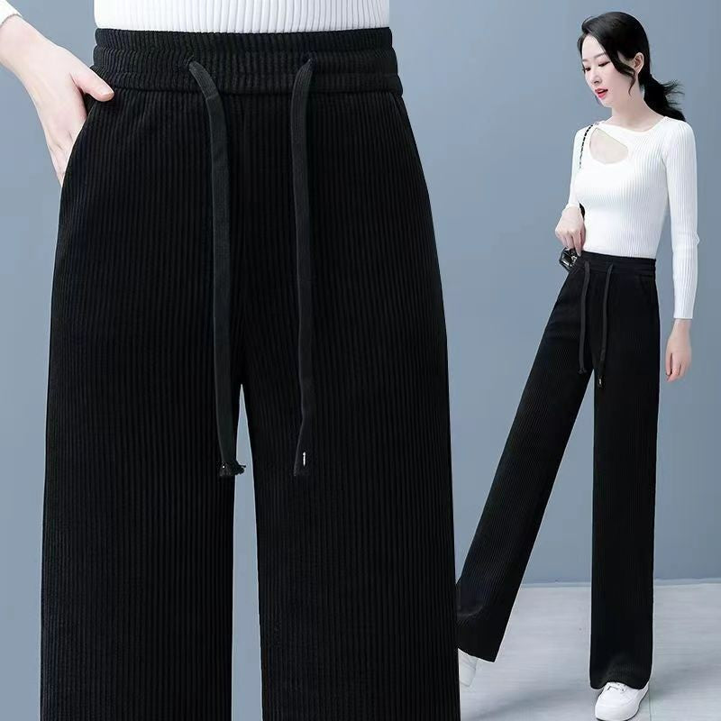 🔥🌷【M-3XL】【40-110KG】✨👖Nowe modne damskie elastyczne spodnie z szerokimi nogawkami do noszenia na co dzień