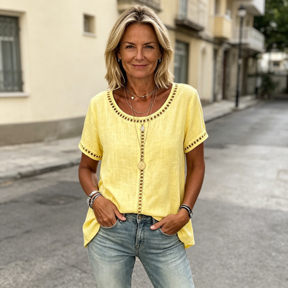 💖【S-3XL】Ženska majica kratkih rukava, izdubljeni dizajn✨Plaćanje pouzećem