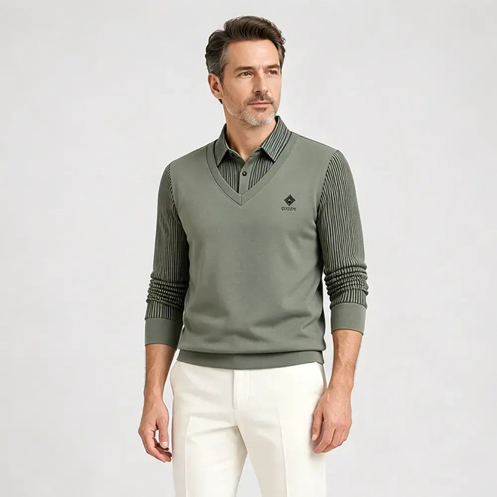 👔🔥【M-4XL】Nové pánske zimné polo tričko s golierom a flísovou podšívkou vo veľkých veľkostiach.