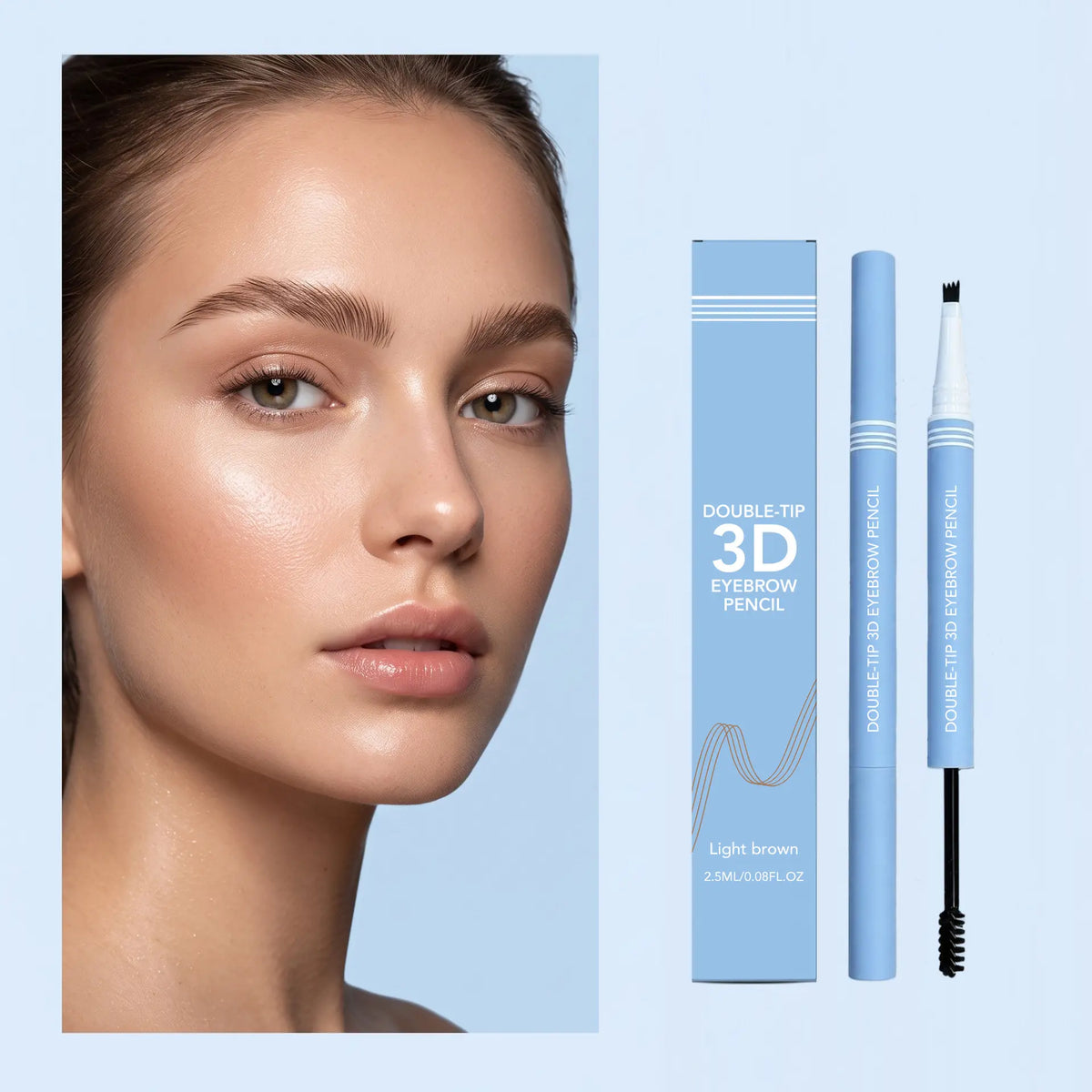 ✨ Rozlúčte sa s riedkym, nerovným obočím – vytvorte si prirodzené a dlhotrvajúce obočie s touto 3D ceruzkou na obočie s dvoma koncami! ✨