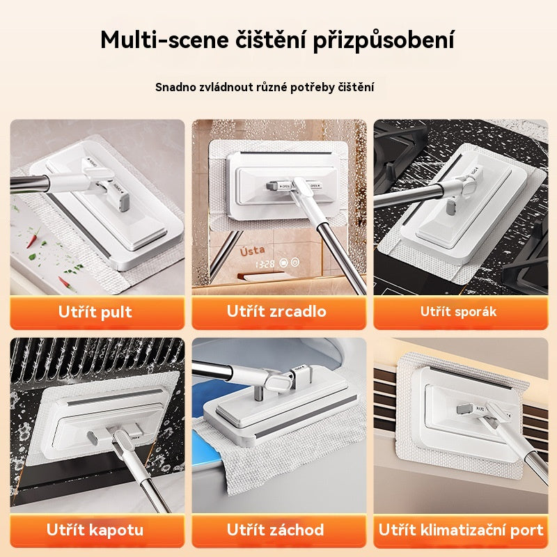 ✨🏠  【Zľava -50%】Nový multifunkčný mop s klipom na handričku ，Nová domáca sada bez prania – 【4-dielna sada】