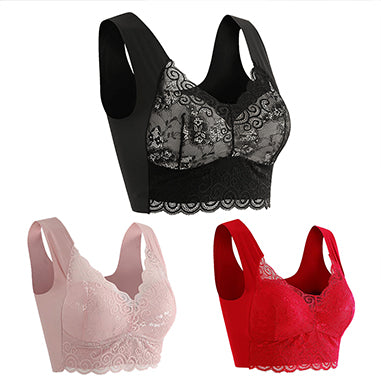 💥【50% OFF】【40kg-110kg】Nová dámska pohodlná a priedušná podprsenka (3 kusov)