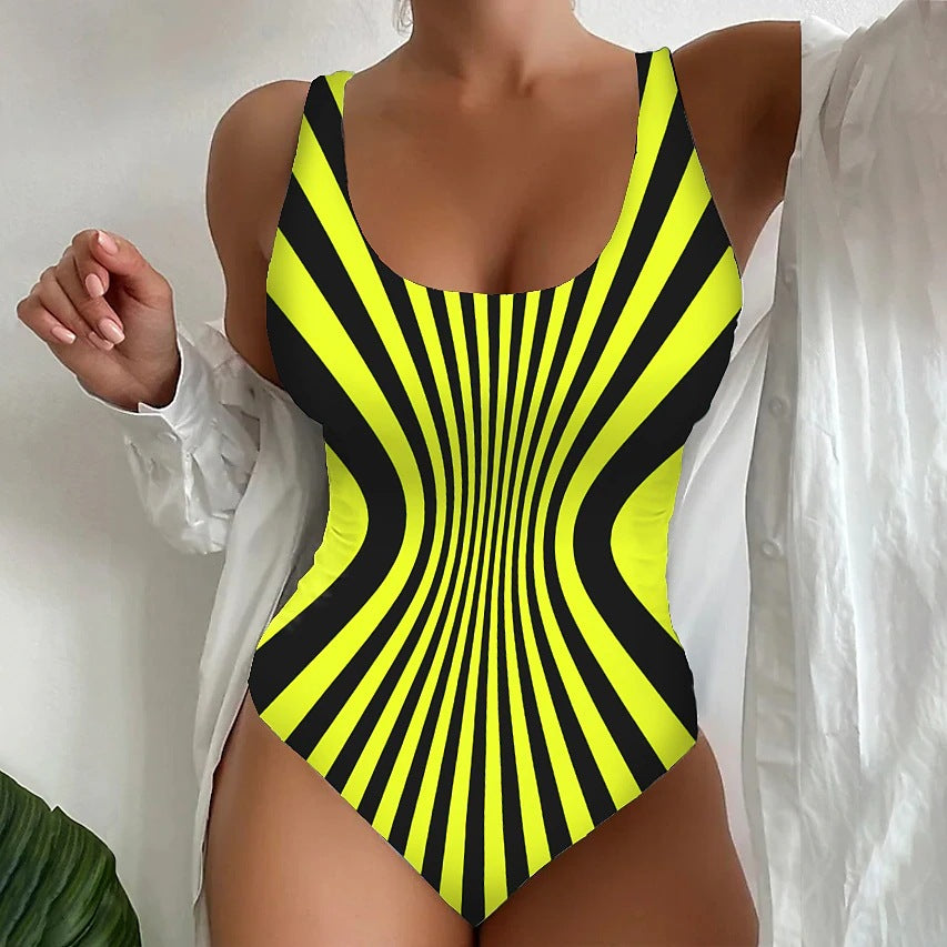 🩱Časovo obmedzená zľava 50 % [😍S~6XL] Sexy pruhované jednodielne plavky