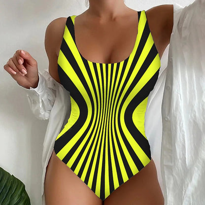 🩱Časovo obmedzená zľava 50 % [😍S~6XL] Sexy pruhované jednodielne plavky