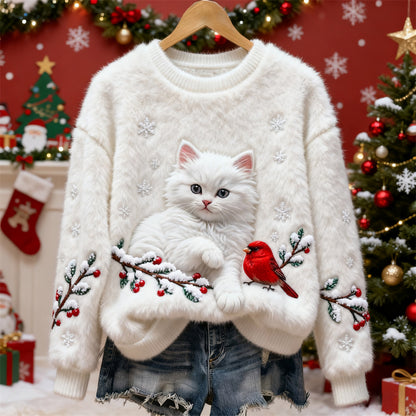 🎄❄️【Промоция -50%】Дамски коледен фланелен пуловер с красиви щампи