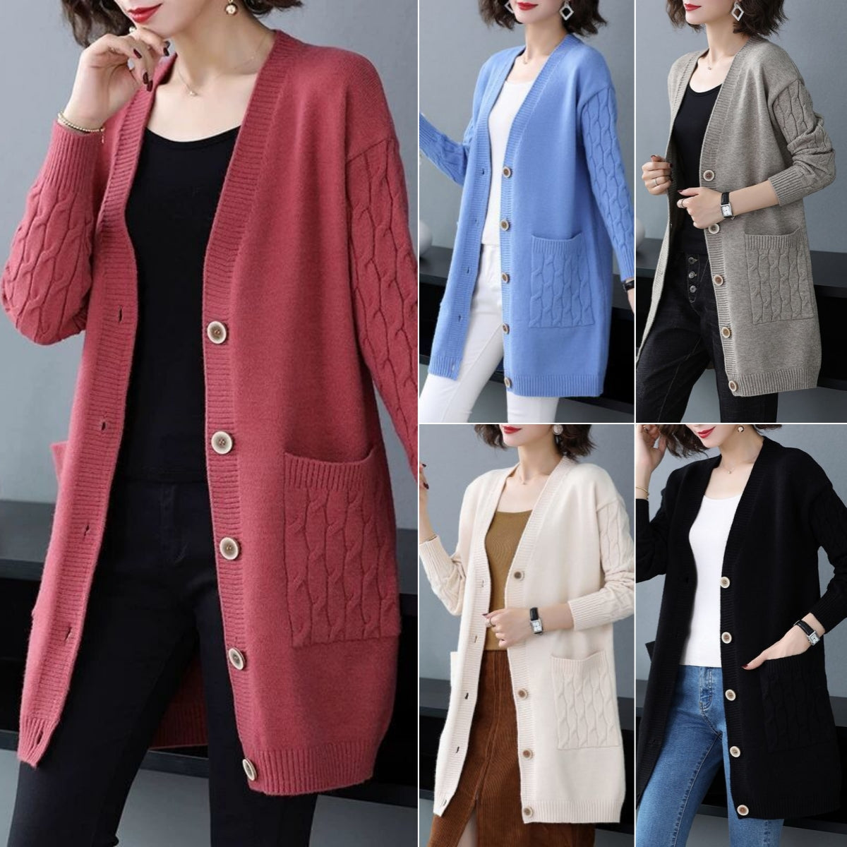 ✨【Oferta por tiempo limitado -50%】Cárdigan femenino de otoño e invierno, estilo moderno, holgado y grueso