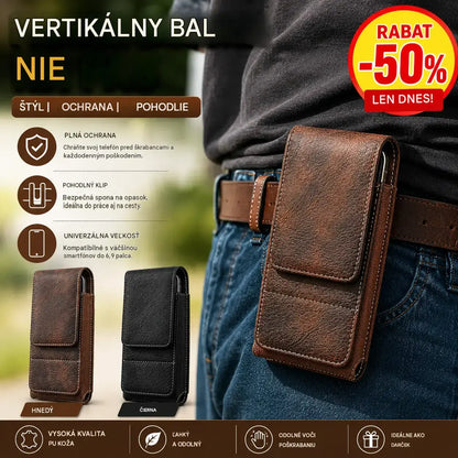 1 kus za 22 € 🔥 Puzdro na telefón s klipom na opasok - magnetické zapínanie, odolné a obsahuje priehradky na karty (9,5*18,5 cm)