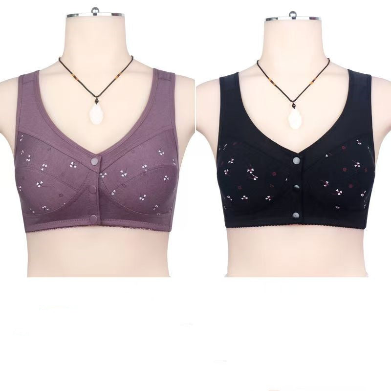 ✨🎉50% zľava 【balenie 2 kusov】💞【40-105 kg】Elegantná podprsenka z čistej bavlny so zapínaním vpredu, vhodná pre ženy stredného veku