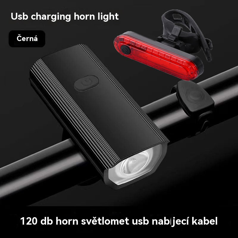 🔥【50% zľava】Svetlá na bicykel, nočné svetlá, vodeodolné, super jasné, s klaksónom a zadným svetlom, vďaka čomu je jazda v noci bezpečnejšia!
