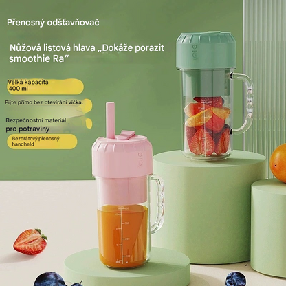✨🍎【400 ml】Přenosný odšťavňovač – vezměte si ho kamkoli s sebou a vychutnejte si čerstvé a zdravé ovocné i zeleninové šťávy kdykoli.
