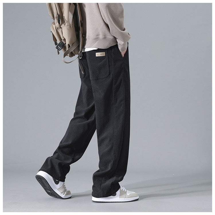 【45–115 kg】🔥 Pantaloni sport bărbătești lejeri, drepți, din catifea reiată, pentru primăvară/toamnă