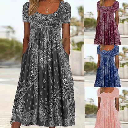 👗【XL-5XL】Рокля с щампа🌟Нова лятна постъпление, наложен платеж