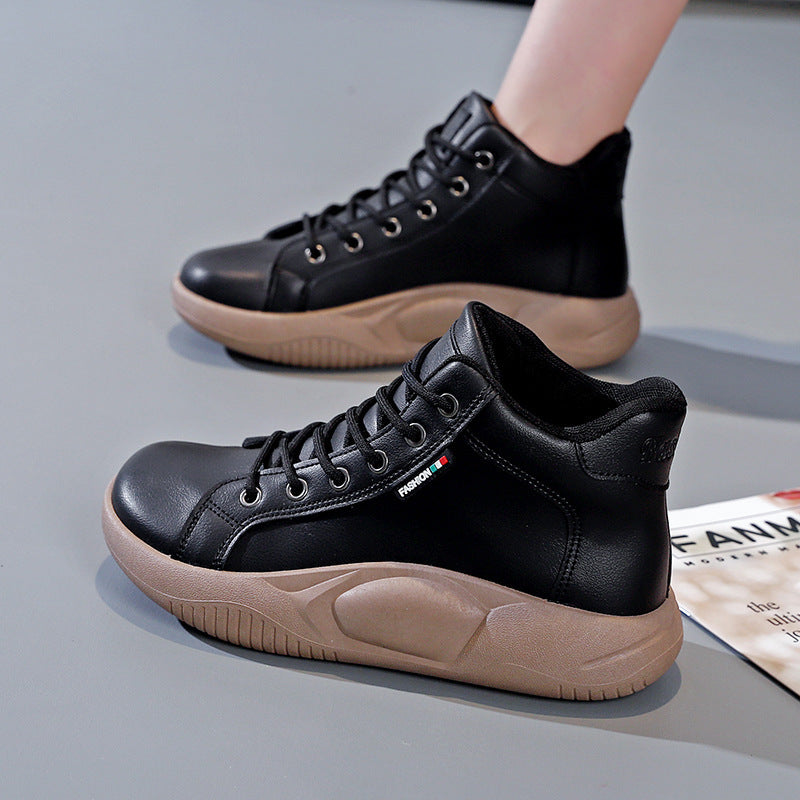 💖【Сезонна промоция -50%】👟 Ретро кожени обувки с дебела подметка, модерни и универсални