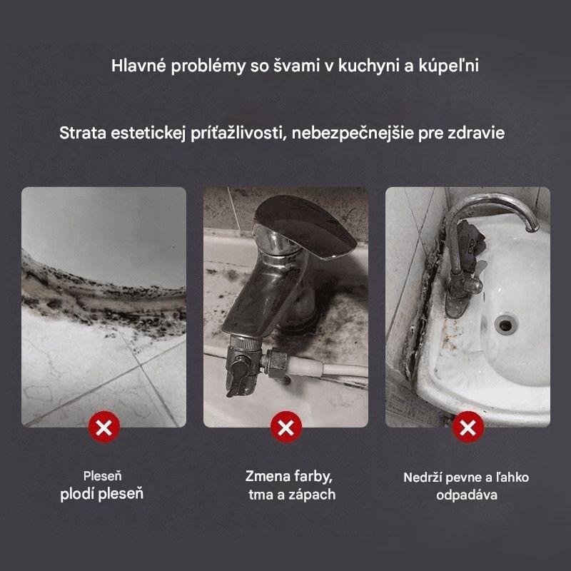 🛁 Vodotesný biely keramický tmel proti plesniam, maltová výplň do plastových a oceľových spojov, používaný na utesnenie okrajov kuchynských, kúpeľňových a toaletných drezov.