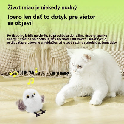 🐥❤️ 【Kúp 1, dostaneš 1 zadarmo】Nová realistická elektrická hračka vtáčika s trepotavými krídlami a zvukom – zábavná hračka pre mačky