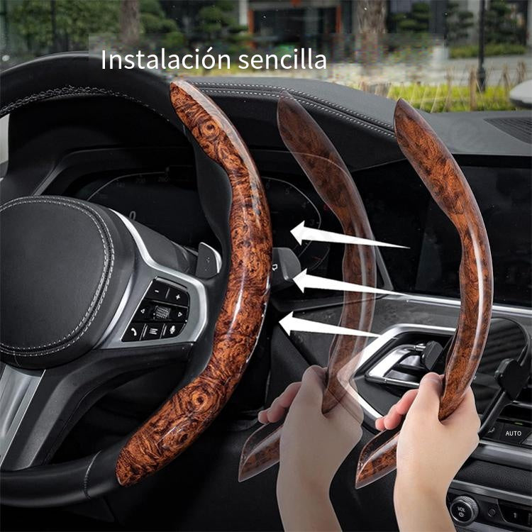🚗✨[50% zľava, posledný deň!] Protišmykový poťah na volant s drevenou štruktúrou [Sada 3 ks]
