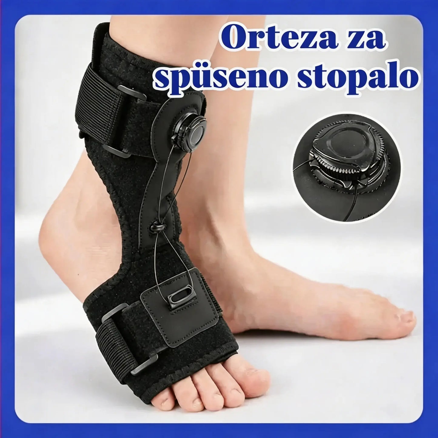 💥 -50% 🦶【2 kom.】Ortoza za spušteno stopalo – Podešavanje kotačićem, stabilizacija i udobnost tijekom cijelog dana.