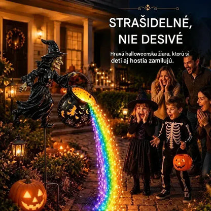 🧙‍♀️🎃 Záhradné svetlo Čarodejnícky kotol s LED svetlami – Úžasná vonkajšia dekorácia 🔮✨
