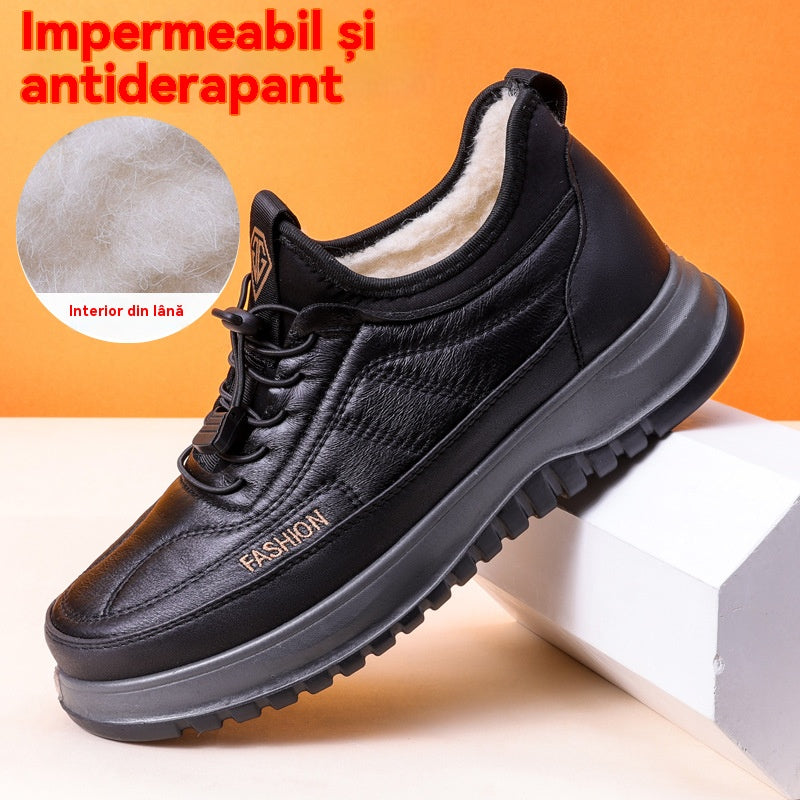 ⛄🔥【50% de descuento】Nuevos zapatos deportivos de invierno para hombre 2025, piel natural, impermeables, suela blanda con terciopelo