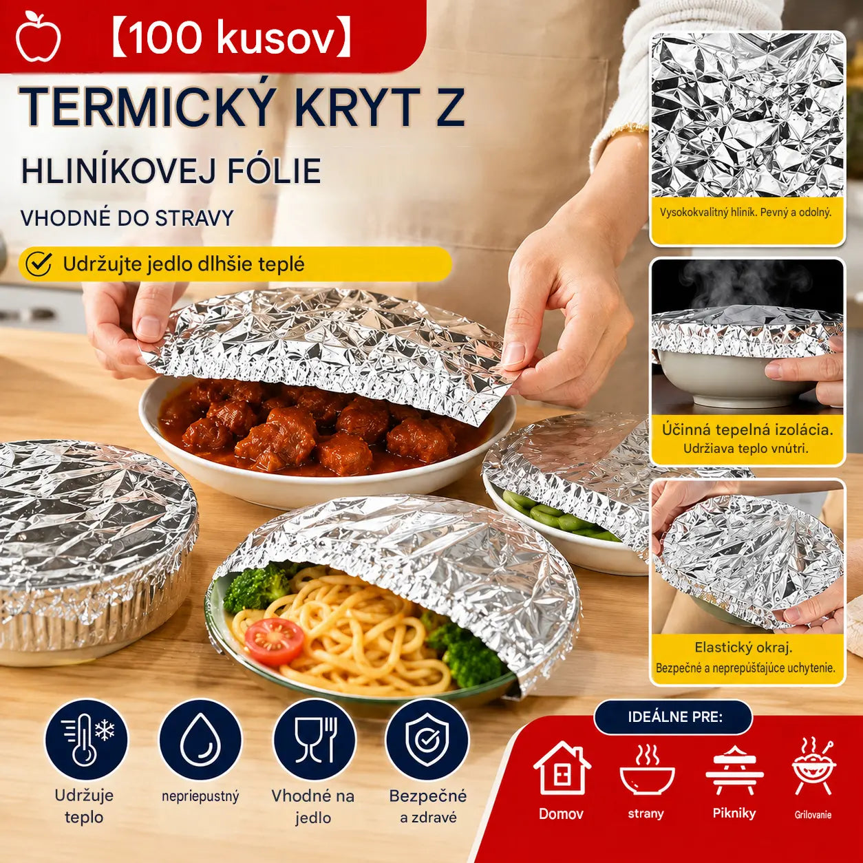 💥💥【100 kusov】24 eur⏰ Izolačný kryt z hliníkovej fólie