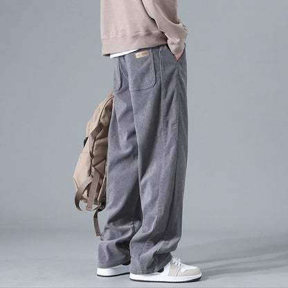 【45–115 kg】🔥 Pantaloni sport bărbătești lejeri, drepți, din catifea reiată, pentru primăvară/toamnă