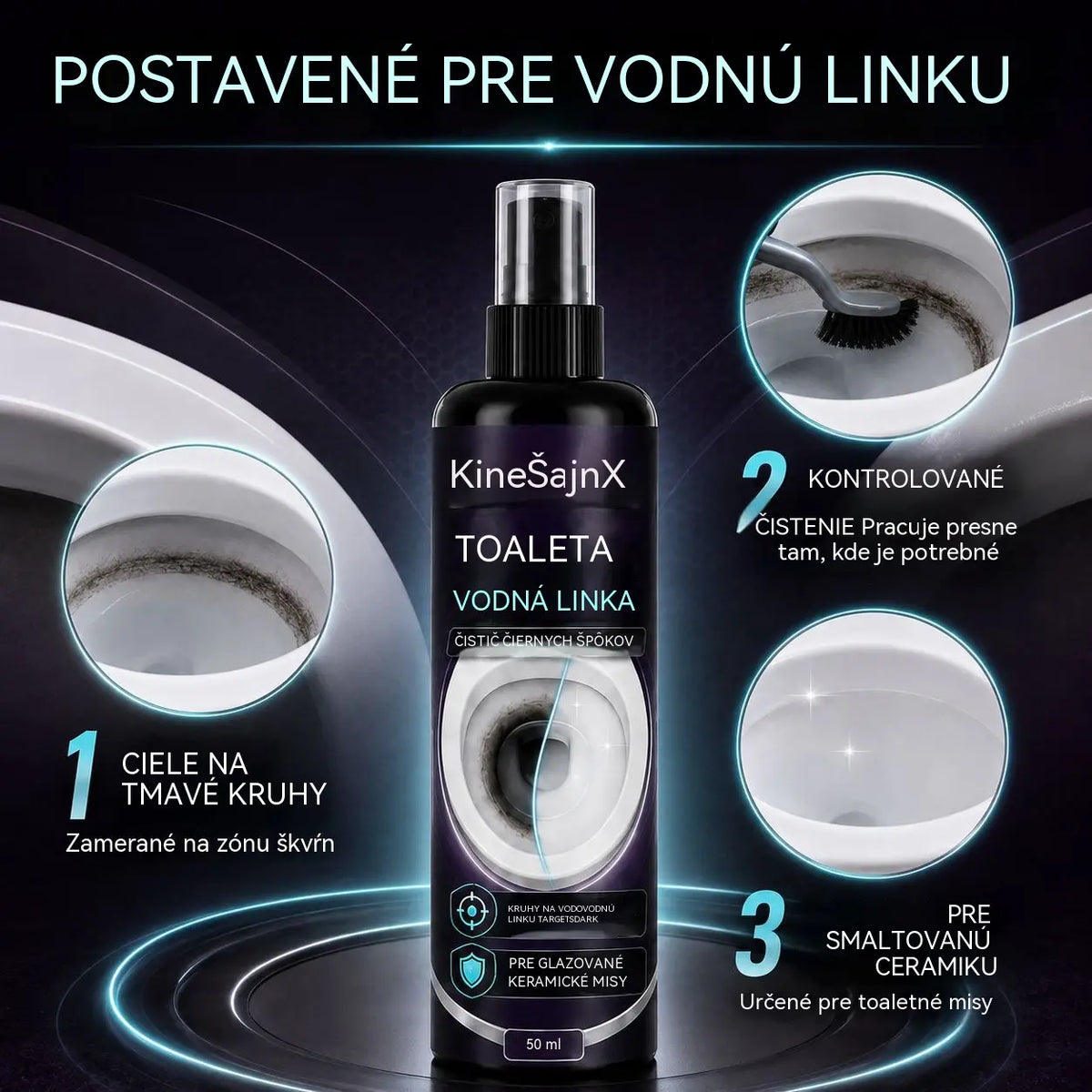 ✨【Kúp 1, získaj 1 zadarmo】🚽Čistiaci prostriedok na toalety odstraňuje čierne škvrny a vodný kameň z línie hladiny vody, ako aj odolné nečistoty.