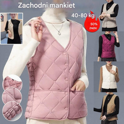 💟🔥40% TANIEJ🔥Nowa, lekka, ciepła kamizelka bez rękawów na jesień i zimę