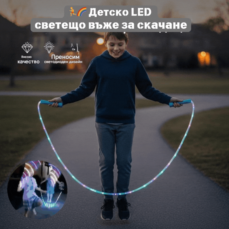 🏃🌈 LED svietiace švihadlo pre deti