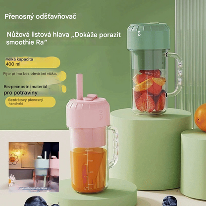 ✨🍎【400 ml】Přenosný odšťavňovač – vezměte si ho kamkoli s sebou a vychutnejte si čerstvé a zdravé ovocné i zeleninové šťávy kdykoli.