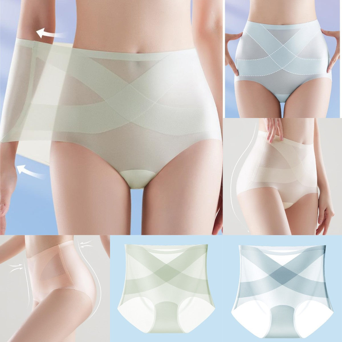 🔥🩲 (6 kusov) - zľava 50% - Nové bezšvové spodné prádlo s vysokým pásom Ice-Cool Bandage