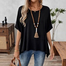 👚✨ 【S-5XL】Camiseta de manga corta para mujer con estampado de patchwork, tallas grandes, verano 2026