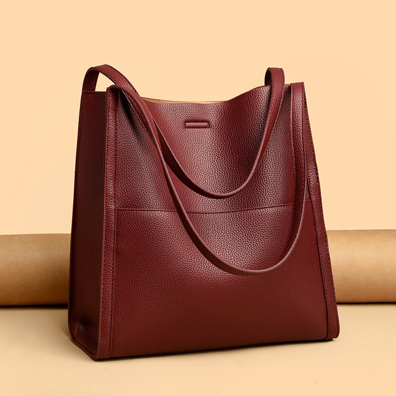 🔥👜👜【45% OFF】Чанта за рамо от мека кожа с голям капацитет, семпла, едноцветна, задължителна дреха за есента и зимата.