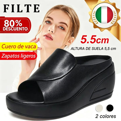 🔥【50% de descuento】【Tacón de 5,5 cm】Sandalias de cuña con suela blanda