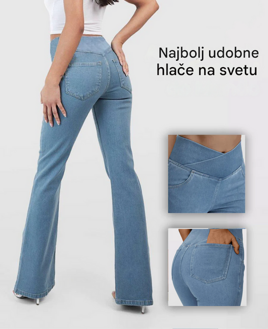 👖✨【50 % popust za omejen čas】Vroča uspešnica - kavbojke z visokim pasom, ki vitke in oblikujejo zadnjico💖
