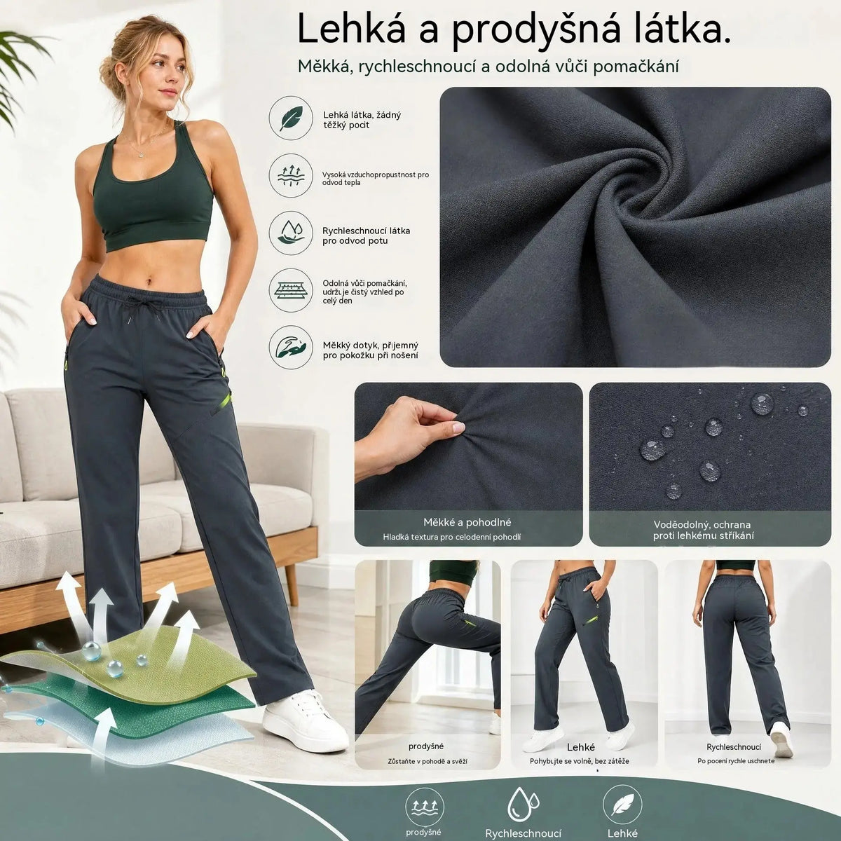 ⏳ 🔥 Dámske nohavice s rovnými nohavicami – elastický pás; vhodné do práce, na cesty aj na každodenné nosenie 👖✨