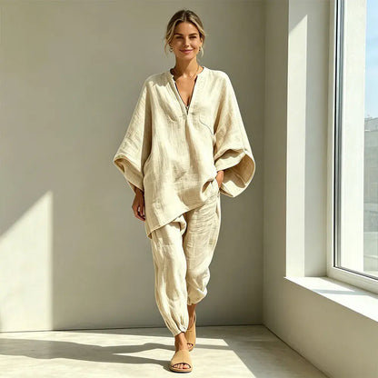 【S-3XL】👗 Komplet s opuštenim dekolteom i širokim izrezom, rukavima u obliku šišmiša, ležernim dizajnom, širokim krojem, idealan za svakodnevno nošenje - udoban i svestran ✨🌸