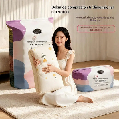 🧳 Juego de 5 piezas por solo 30 € 💨 Bolsas de almacenamiento al vacío grandes y flexibles: no requieren bomba; herméticas y a prueba de fugas, ideales para ahorrar espacio en la maleta o en casa ✈️