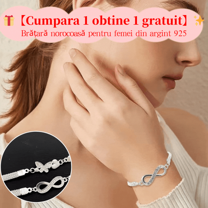 ✨🎁【Kup 1, otrzymaj 1 gratis】✨✨Bransoletka z motywem szczęścia dla kobiet, wykonana ze srebra próby 925