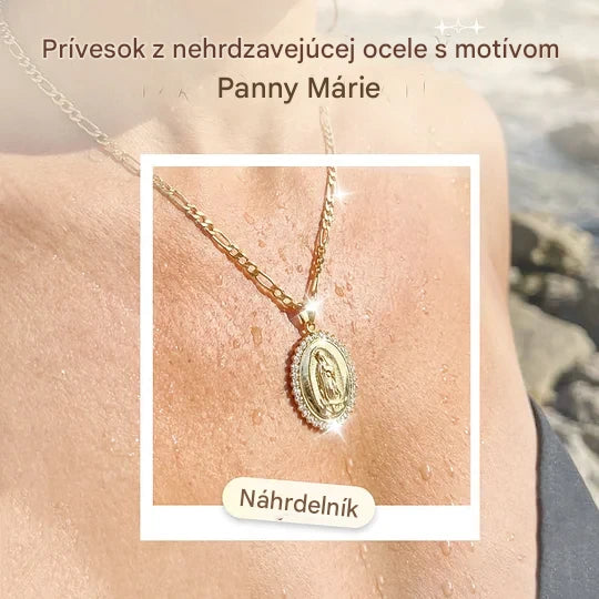 🔥Prívesok Panna Mária z nerezovej ocele zlatej farby