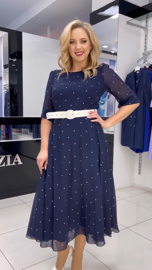 【S-5XL】❤️2026 jarné nové elegantné šaty s bodkovaným vzorom