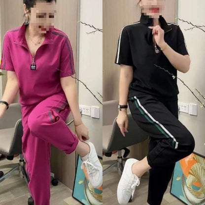 🚶‍♀️🔥【Set bluză + pantaloni】👚【M-4XL】Costum sport nou pentru femei 2025, mărimi mari, croială lejeră și casual
