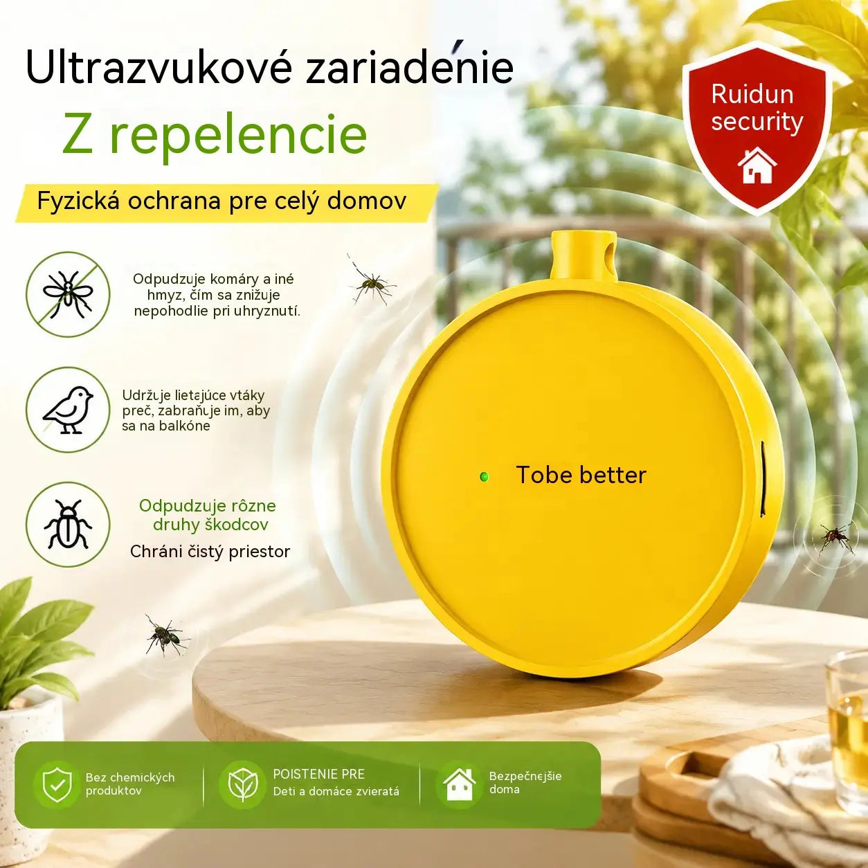 🔥 2 kusy za 22 €🐦 Prenosný ultrazvukový odpudzovač vtákov | Automatický odpudzovač holubov, ideálny na balkóny, záhrady a vonkajšie priestory