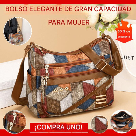 👜🔥【Último día, 50% de descuento por tiempo limitado】Nuevo bolso de hombro para mujer de PU suave a la moda y con colores combinados