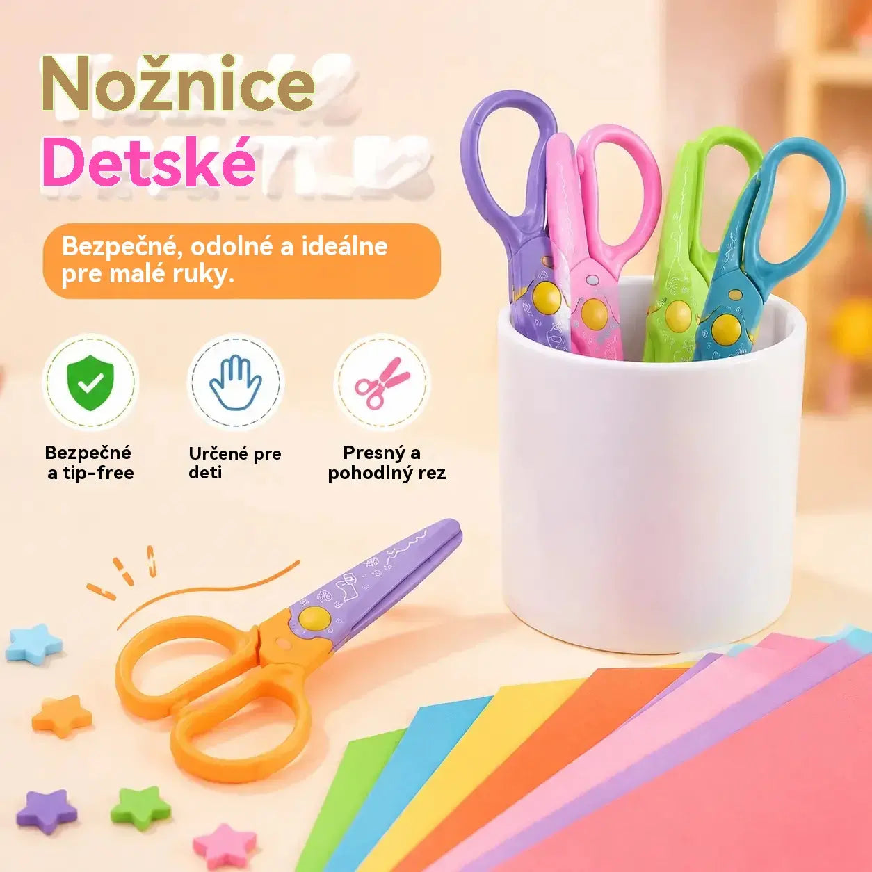 🥰【6 kusov - 6 rôznych tvarov】Len 22 eur✂️🌈Bezpečnostné nožnice pre deti (na stavbu svojpomocne)