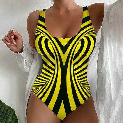 🩱Časovo obmedzená zľava 50 % [😍S~6XL] Sexy pruhované jednodielne plavky