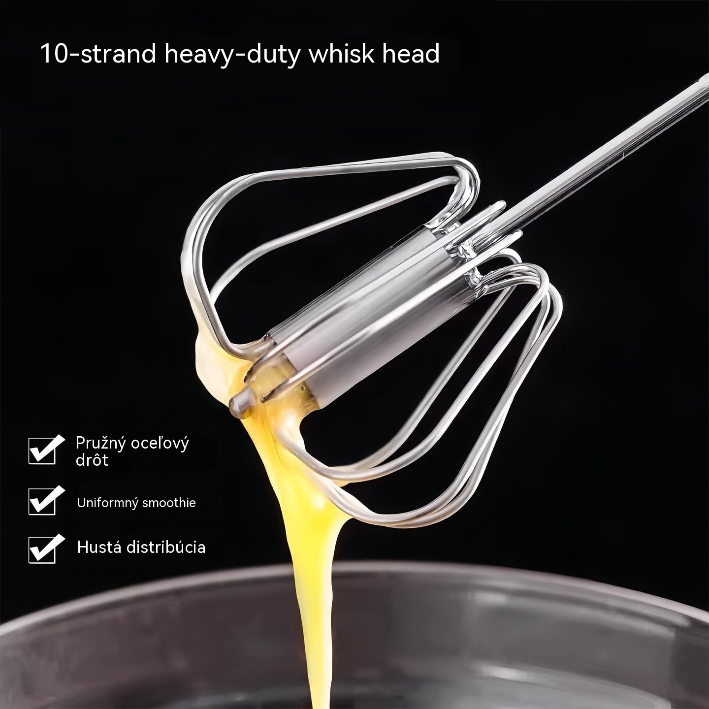 24€【 Conjunto de 2 piezas】Batidor de huevos semiautomático de acero inoxidable