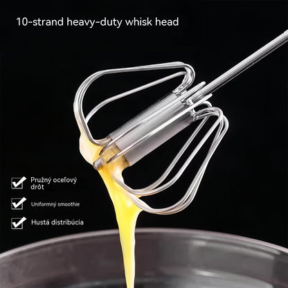 24€【 Conjunto de 2 piezas】Batidor de huevos semiautomático de acero inoxidable