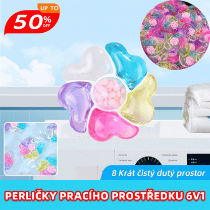 ✨👚【30 sztuk】🌈Bardzo duże wiadro 6 w 1 pachnące kulki do prania usuwają plamy i pozostawiają zapach, skutecznie eliminują roztocza i bakterie
