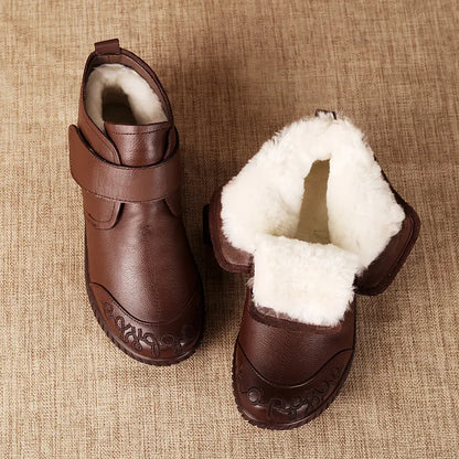 🧣👢【Novedad de invierno】 Botas femeninas de piel con cachemira, suela suave y súper cálidas para el invierno