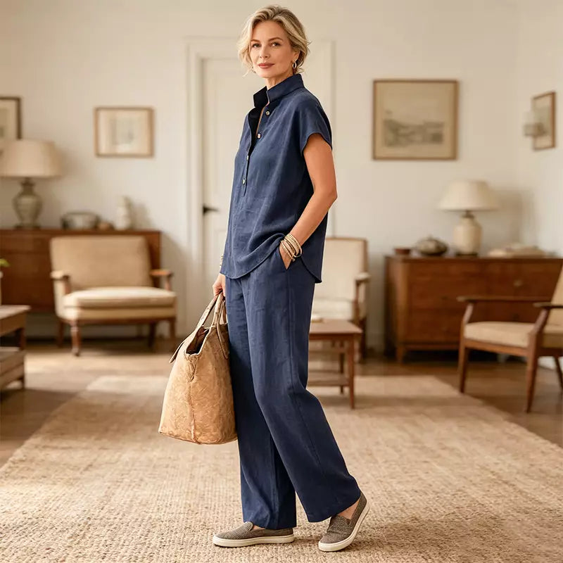 ✨Traje de mujer 2026, nuevo estilo, algodón y lino.